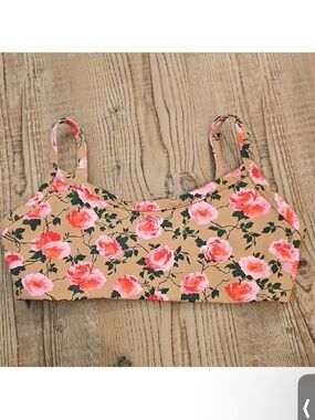 Aerie Offline Sports Bra Medium Stretch floral beige